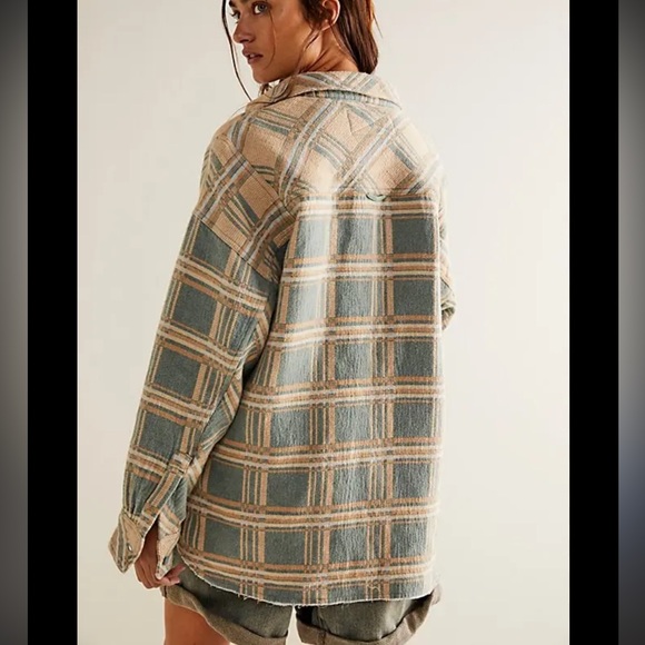 Free People We The Free Arizona Sky Jacquard Plaid Shirt - Picture 3 of 12